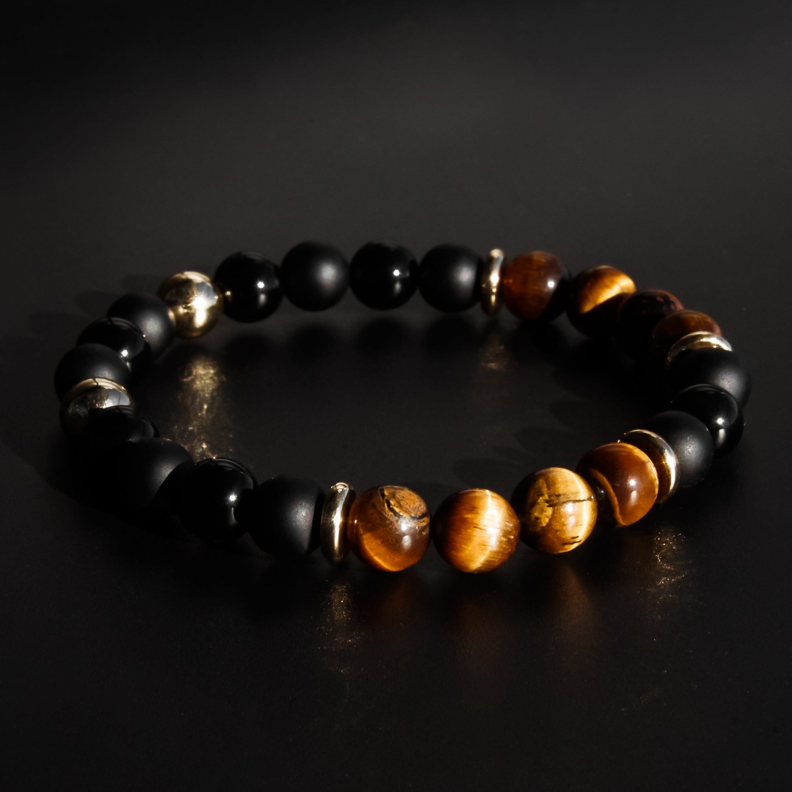 Tiger's Eye & Onyx Weighted with Gold
