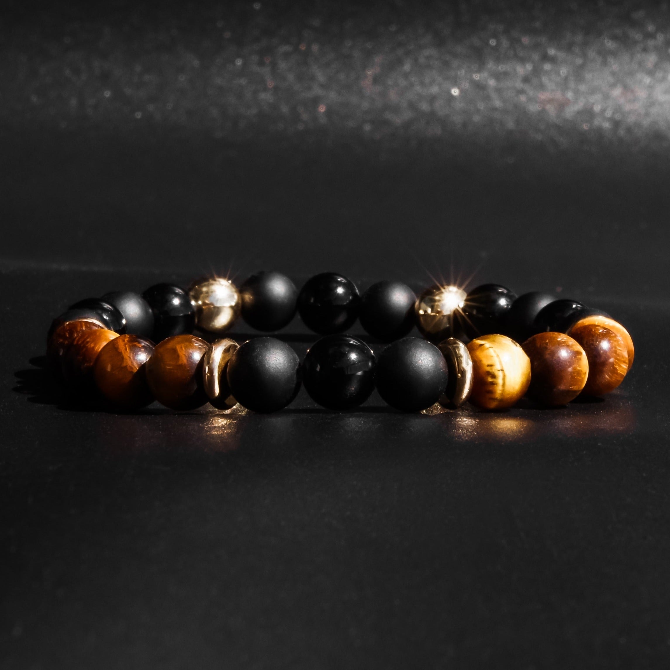 Tiger's Eye & Onyx Weighted with Gold