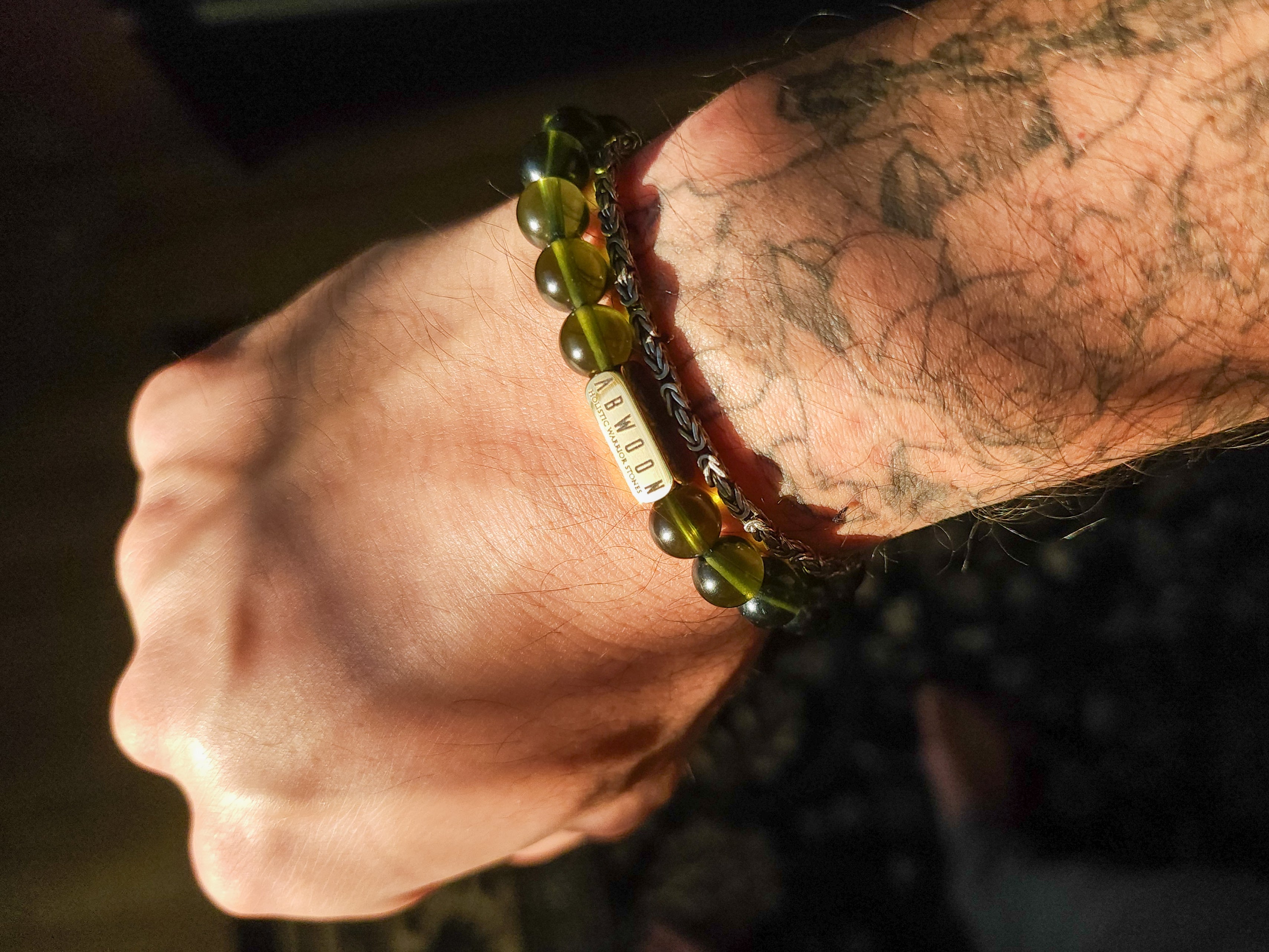 Moldavite Warrior Stone Bracelet