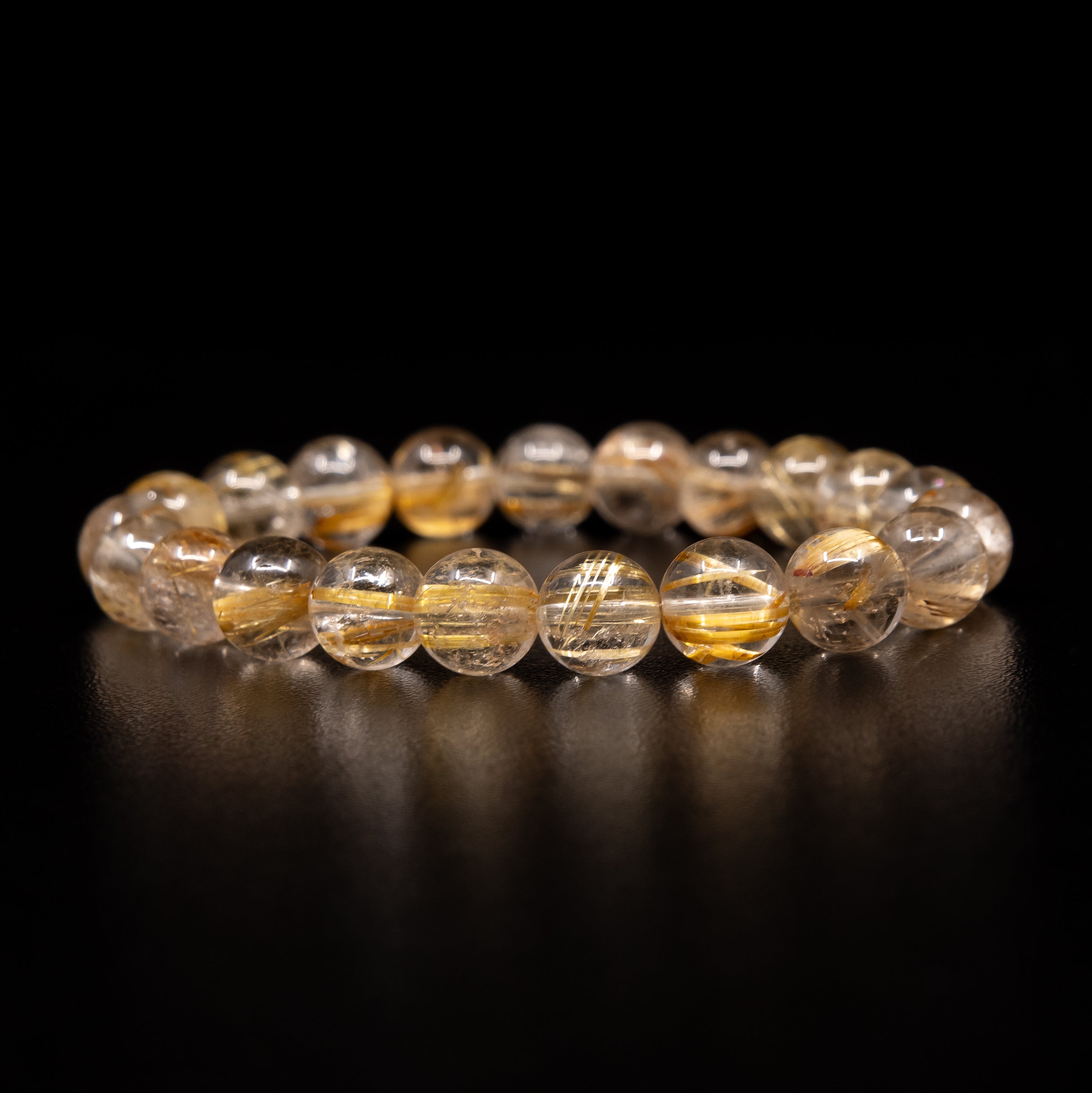 9mm GOLD RUTILATED QUARTZ BRACELET