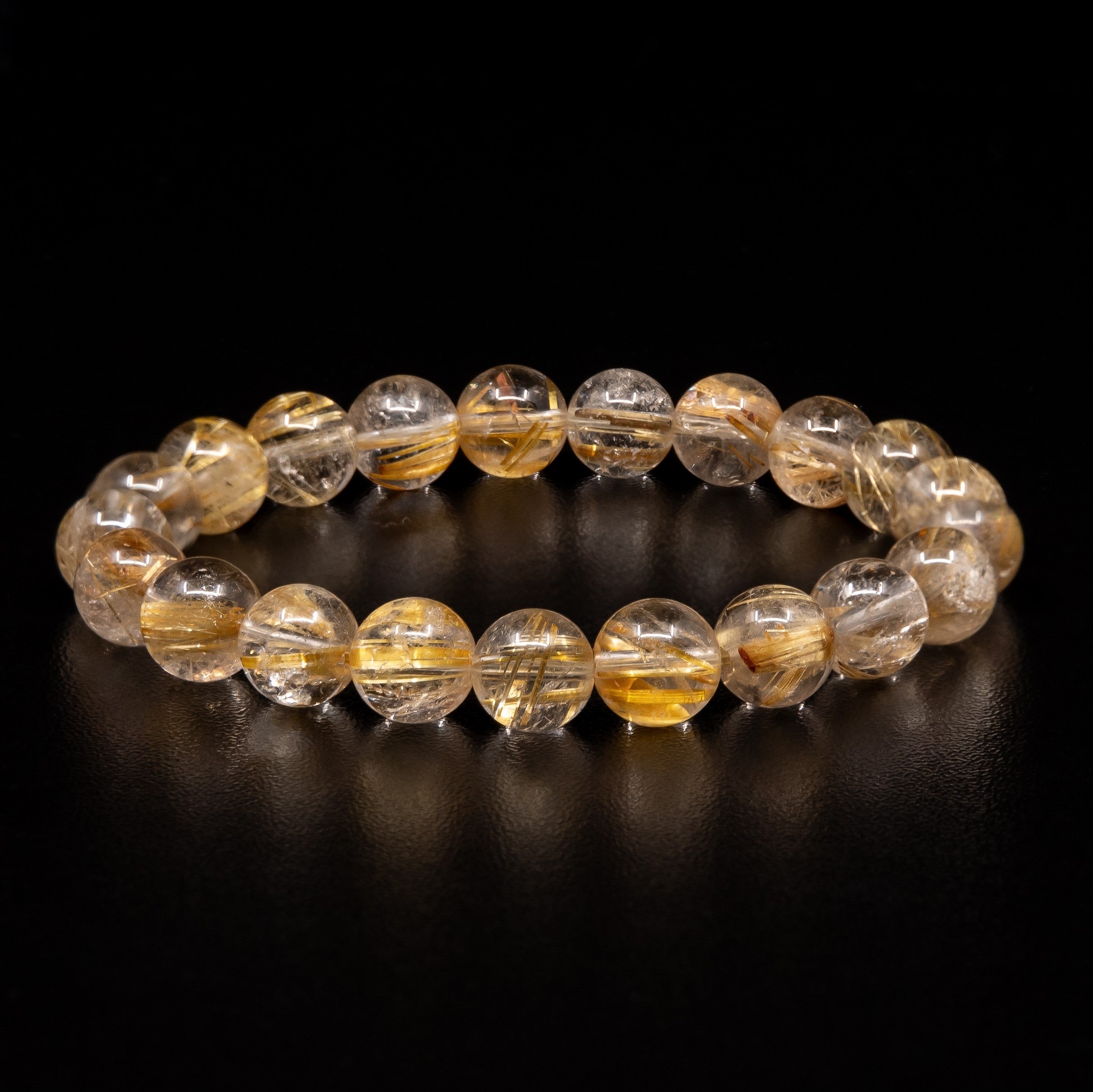 9mm GOLD RUTILATED QUARTZ BRACELET