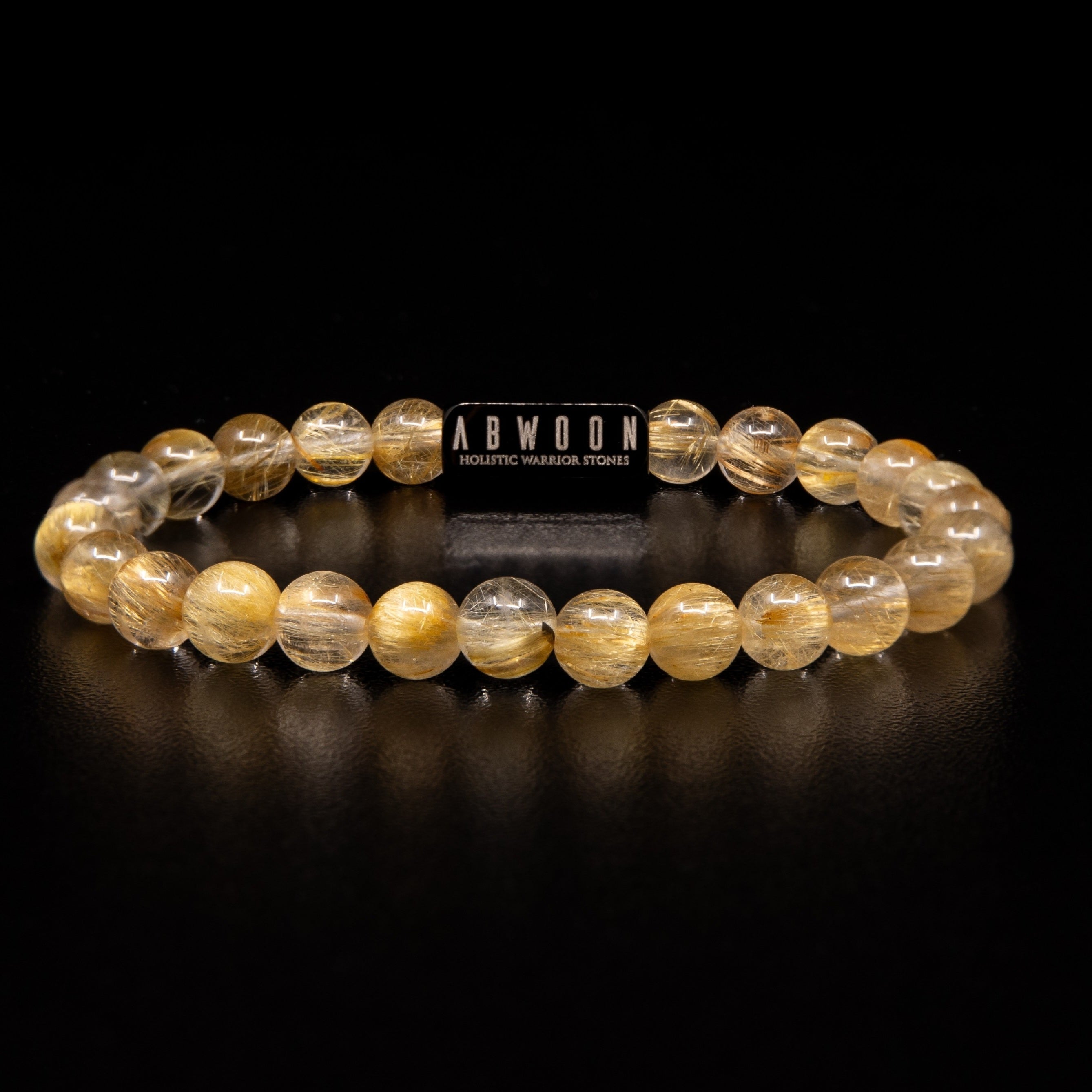 7mm GOLD RUTILATED QUARTZ BRACELET