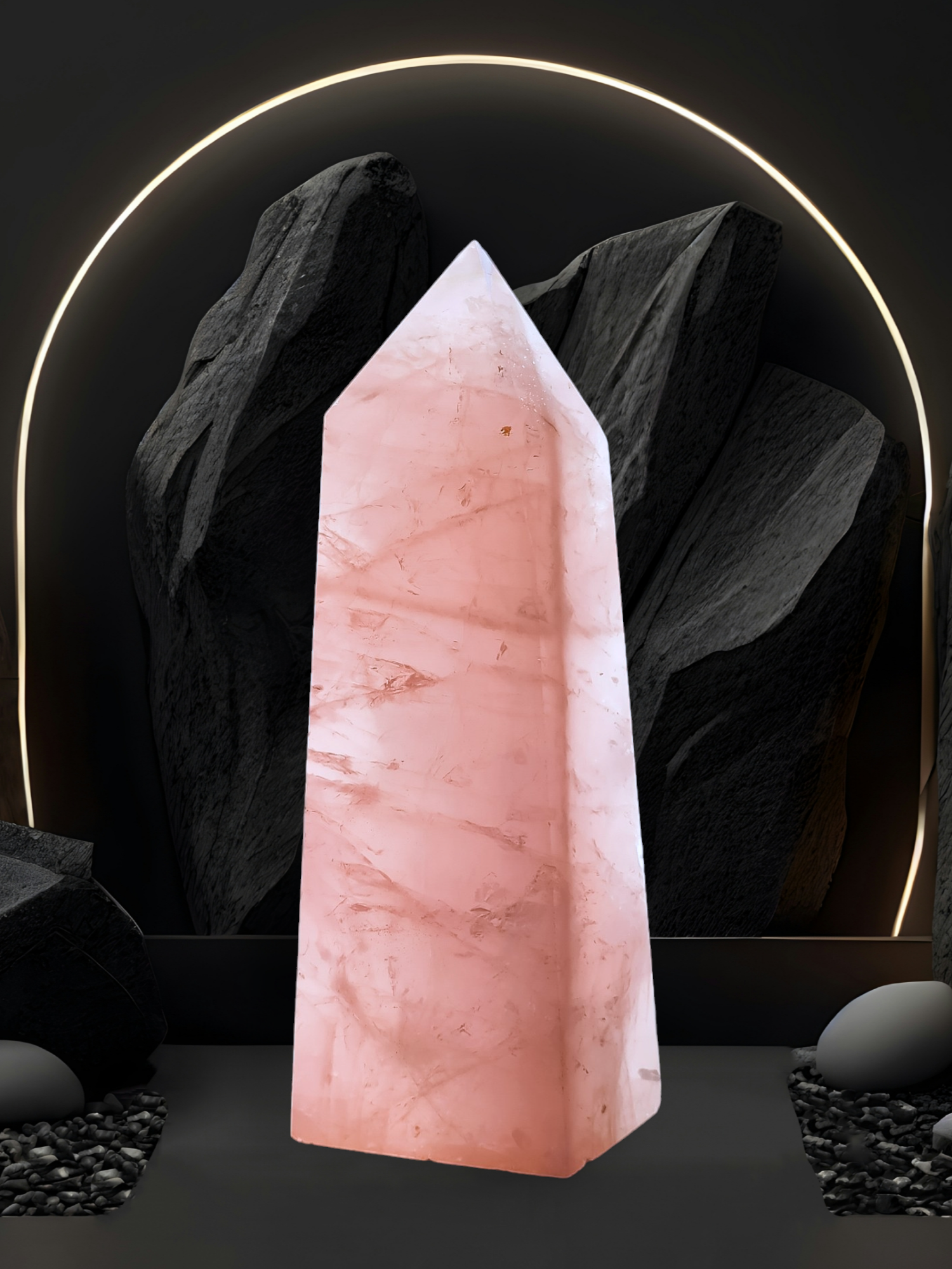 4 lbs. Rose Quartz Tower Imported from Madagascar