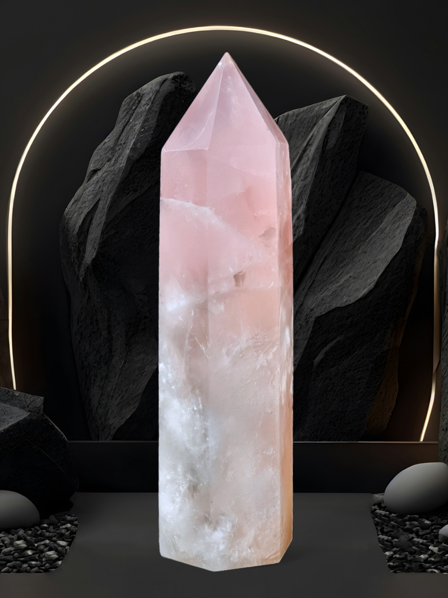 3 lbs. Rose Quartz Tower Imported from Madagascar