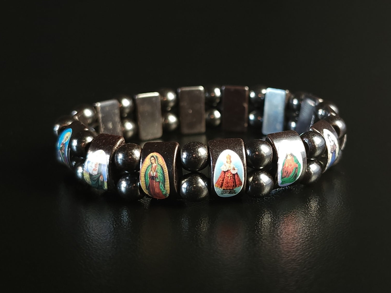 Saints Bracelet in Hematite