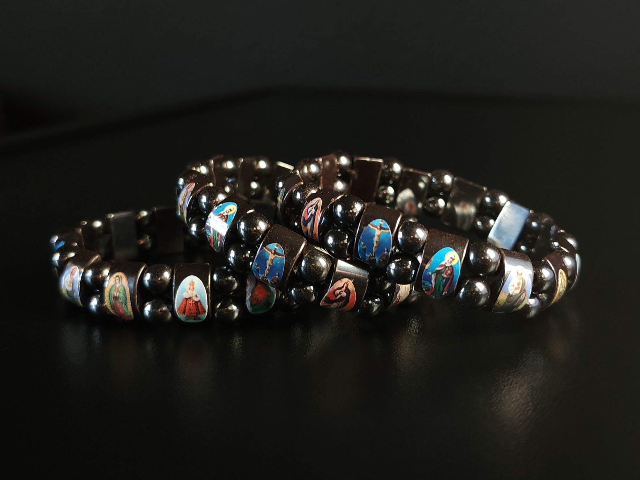 Saints Bracelet in Hematite