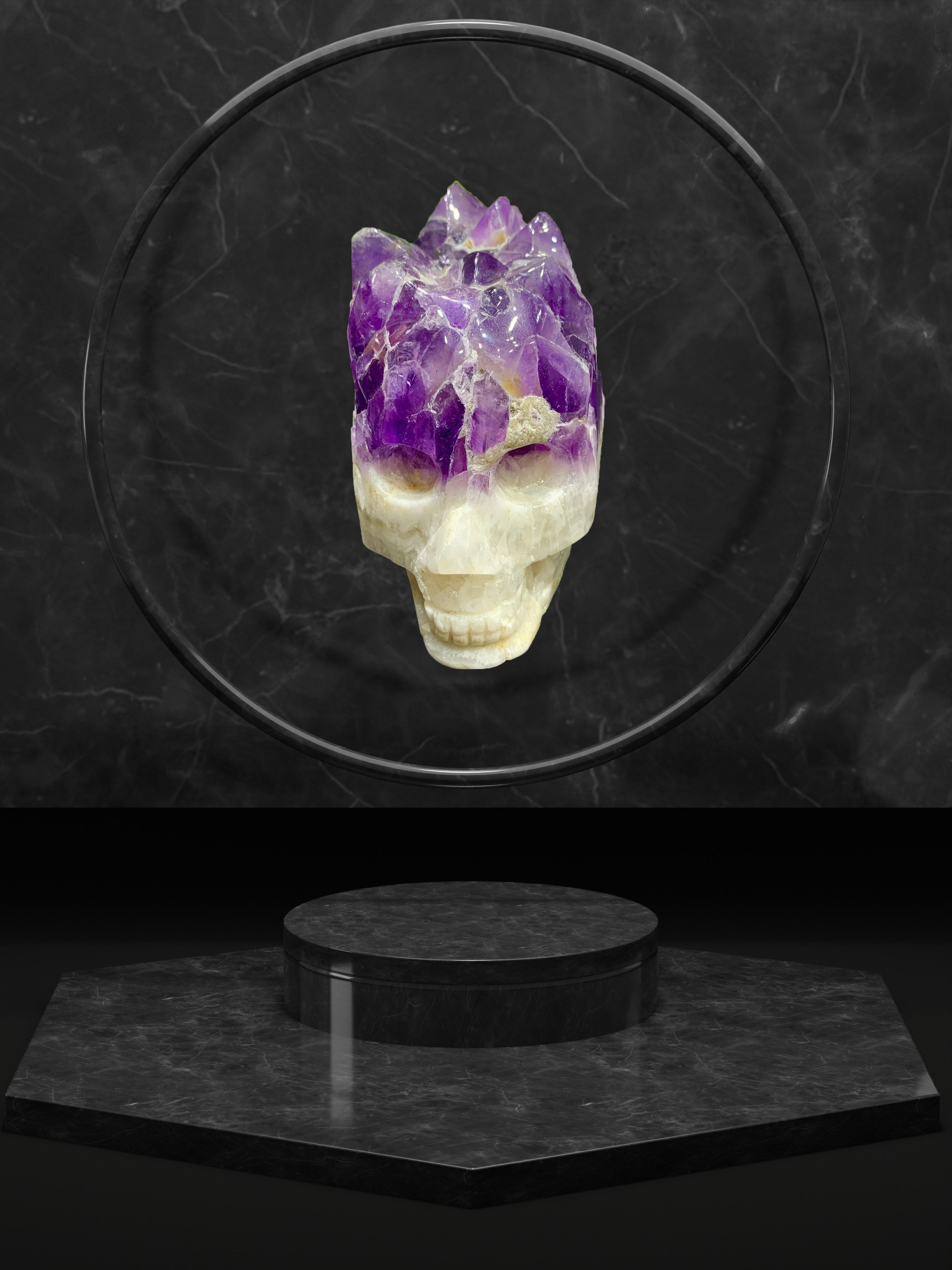 Luxury Amethyst Crystal Skull Geode 1.17 lbs