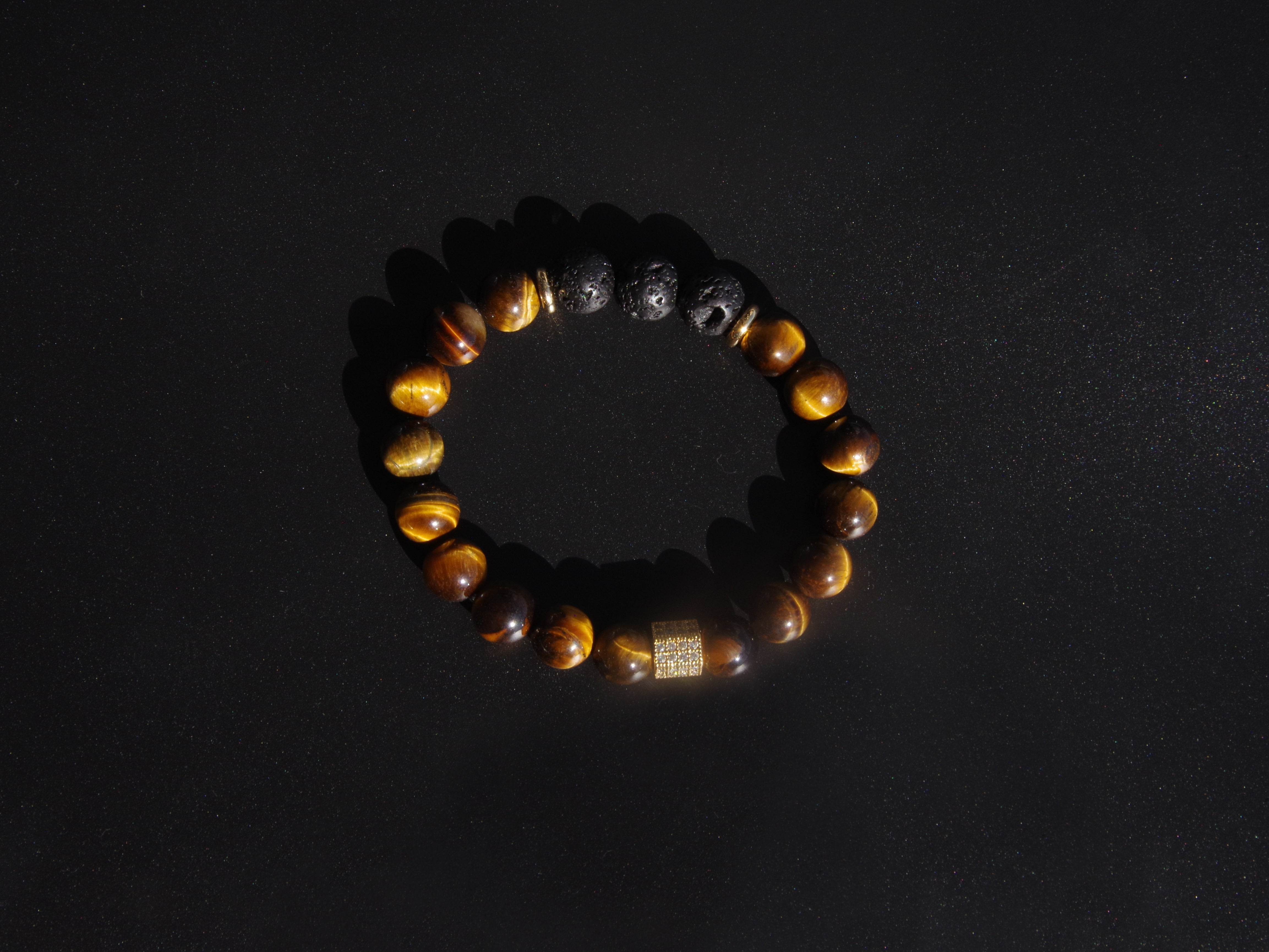 SPIRITUAL BEADS BRACELET IN TIGER'S EYE & LAVA STONE