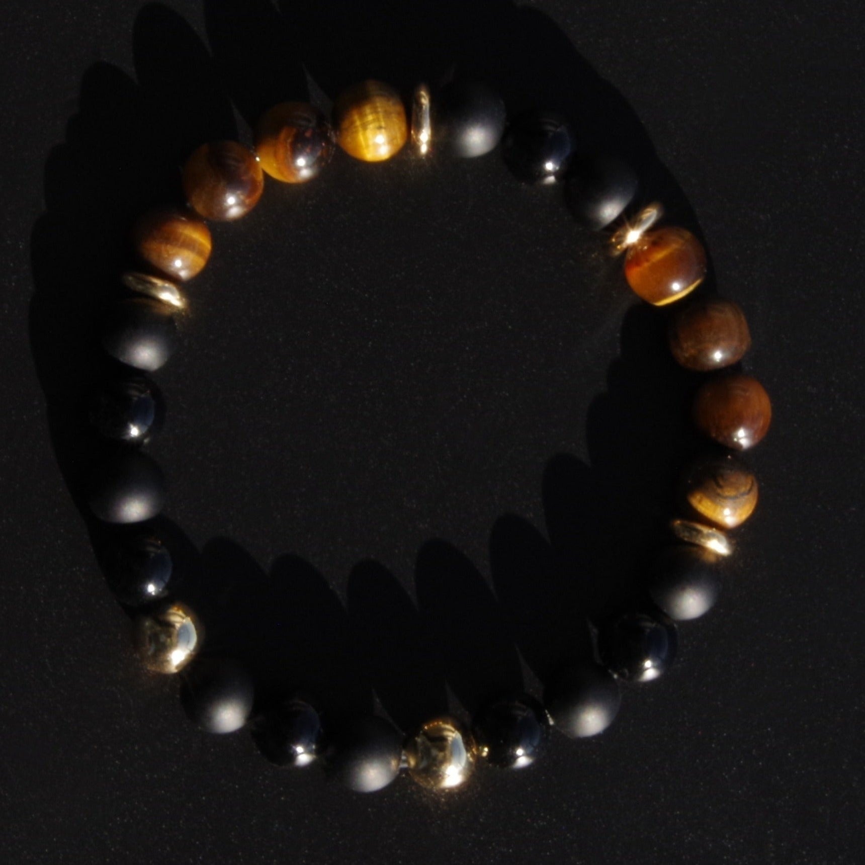 Tiger's Eye & Onyx Weighted with  Gold